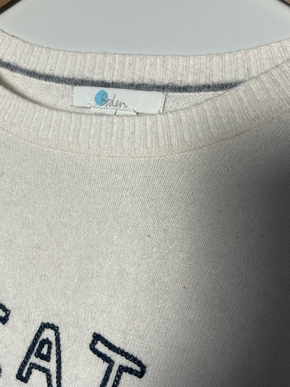 Boden | Estella ‘Cat Person’ Embroidered Graphic Crewneck Sweater Cashmere Wool - Picture 4 of 8